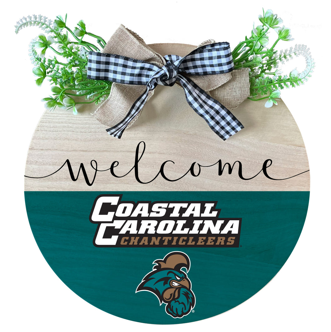 Coastal Carolina University Wooden Wreath Welcome Sign Officially Licensed Collegiate Product Single
