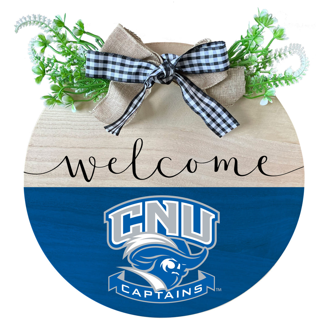 Christopher Newport Captains Wooden Wreath Welcome Sign Officially Licensed Collegiate Product Single