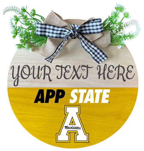 Appalachian State Customizable Wooden Wreath Welcome Sign Officially Licensed Collegiate Product Single