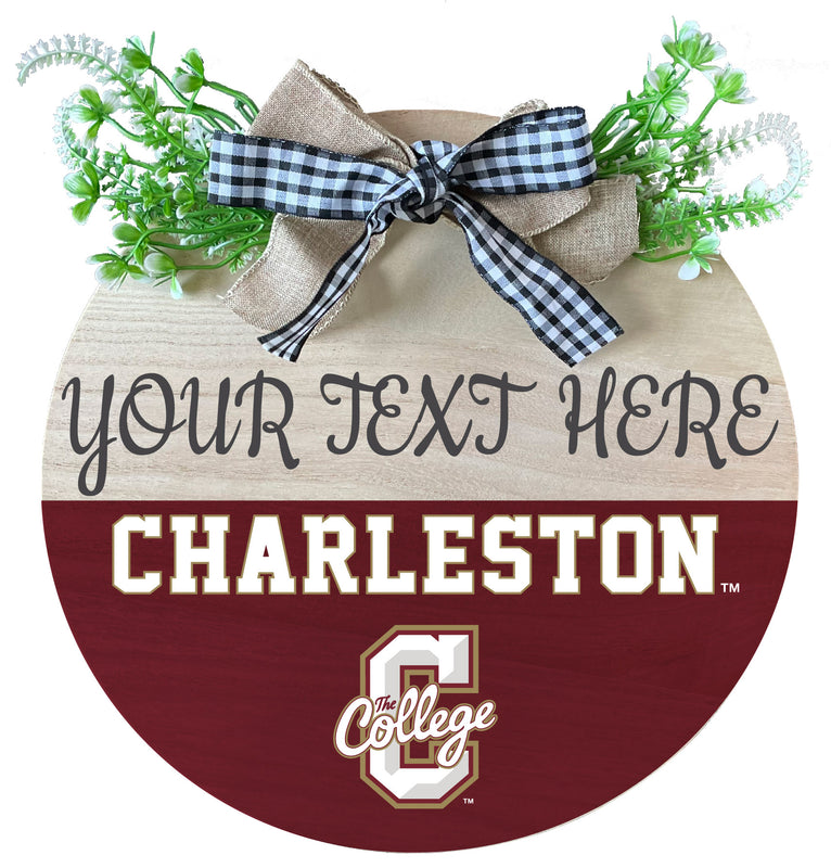 College of Charleston Wooden Wreath Welcome Sign Officially Licensed Collegiate Product 