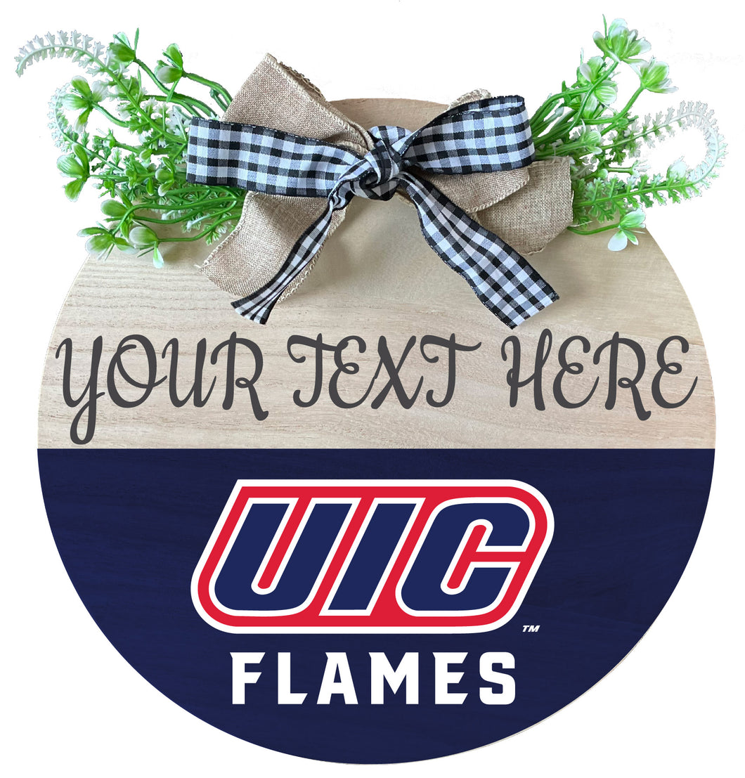University of Illinois at Chicago Customizable Wooden Wreath Welcome Sign Officially Licensed Collegiate Product 2-Pack
