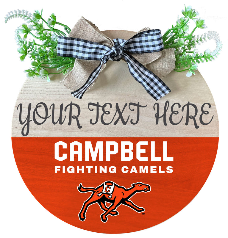 Campbell University Fighting Camels Wooden Wreath Welcome Sign Officially Licensed Collegiate Product 