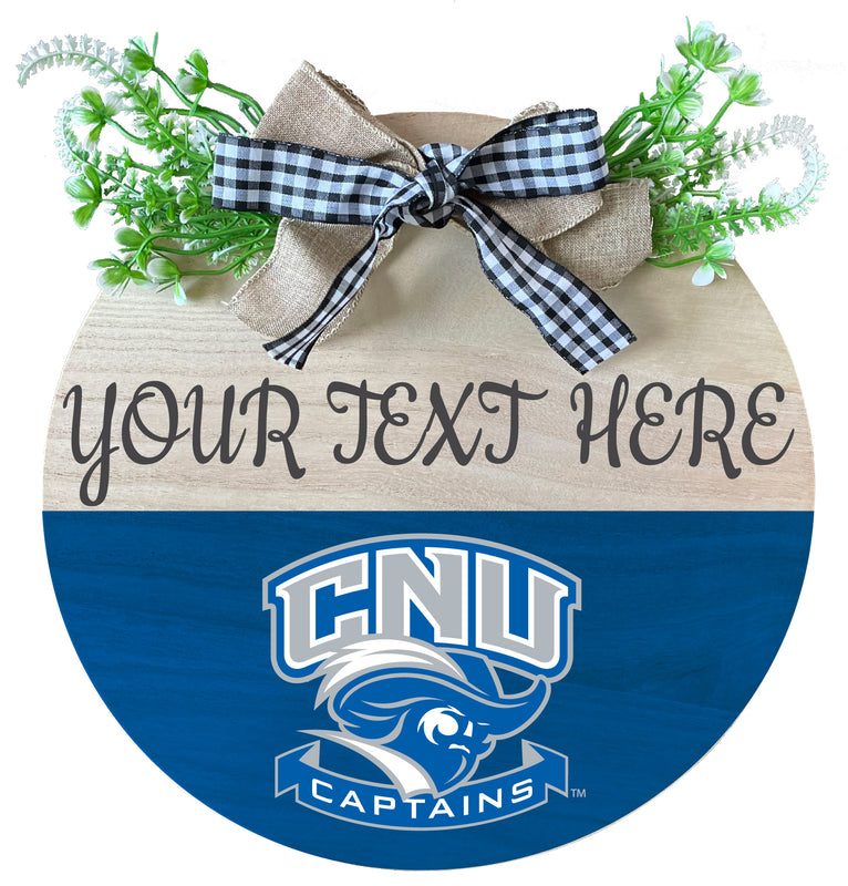 Christopher Newport Captains Customizable Wooden Wreath Welcome Sign Officially Licensed Collegiate Product 2-Pack