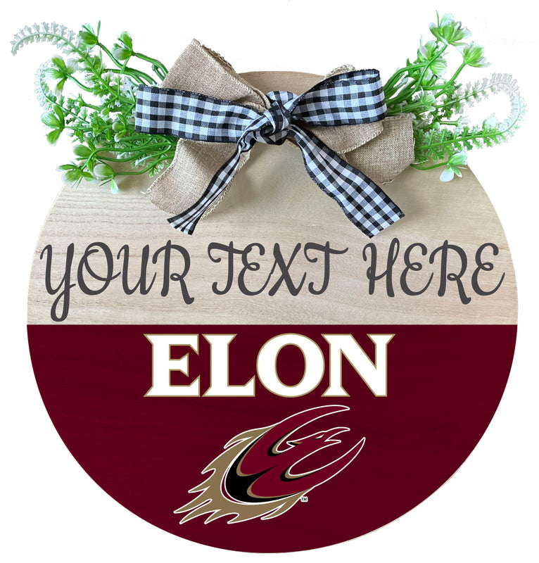 Elon University Wooden Wreath Welcome Sign Officially Licensed Collegiate Product 