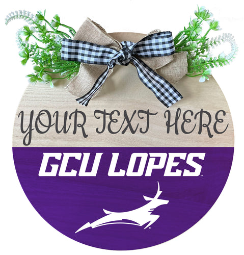 Grand Canyon University Lopes Customizable Wooden Wreath Welcome Sign Officially Licensed Collegiate Product 2-Pack