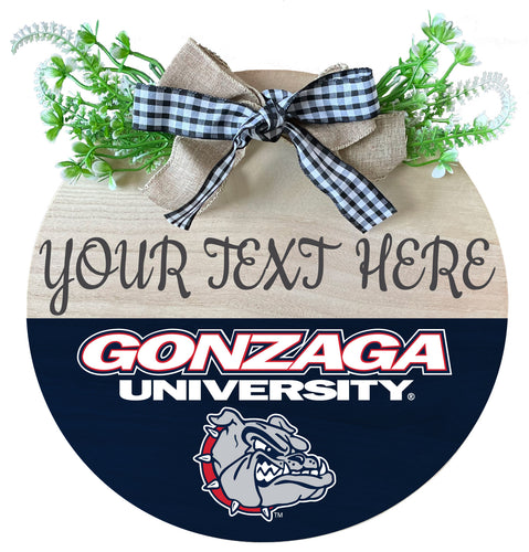 Gonzaga Bulldogs Customizable Wooden Wreath Welcome Sign Officially Licensed Collegiate Product Single