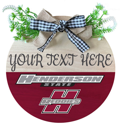 Henderson State Reddies Customizable Wooden Wreath Welcome Sign Officially Licensed Collegiate Product 2-Pack