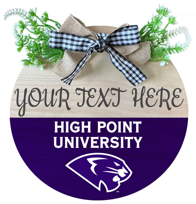 High Point University Customizable Wooden Wreath Welcome Sign Officially Licensed Collegiate Product Single