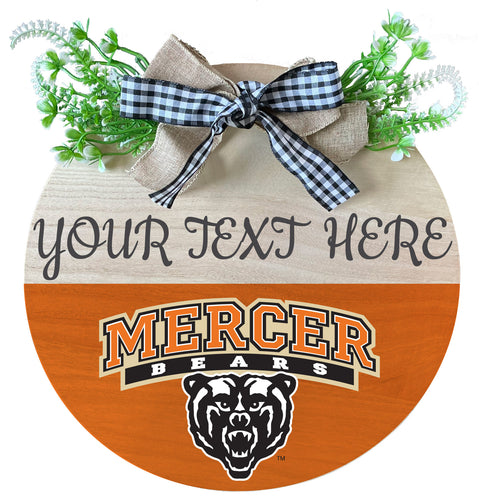 Mercer University Customizable Wooden Wreath Welcome Sign Officially Licensed Collegiate Product 2-Pack
