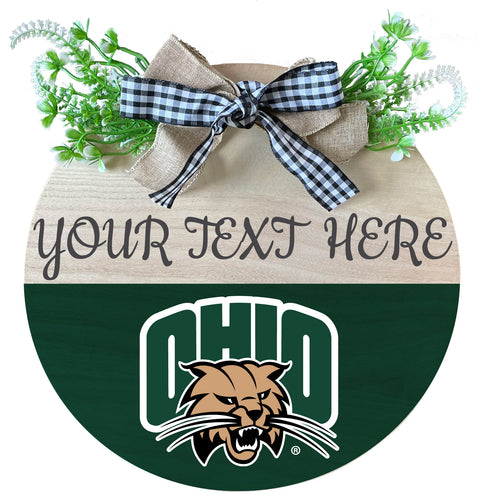 Ohio University Customizable Wooden Wreath Welcome Sign Officially Licensed Collegiate Product 2-Pack