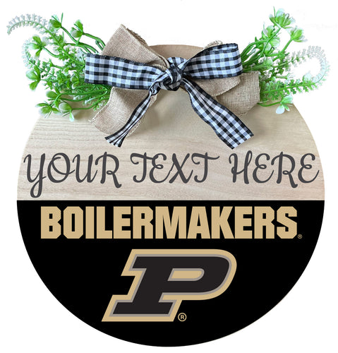 Purdue Boilermakers Customizable Wooden Wreath Welcome Sign Officially Licensed Collegiate Product Single