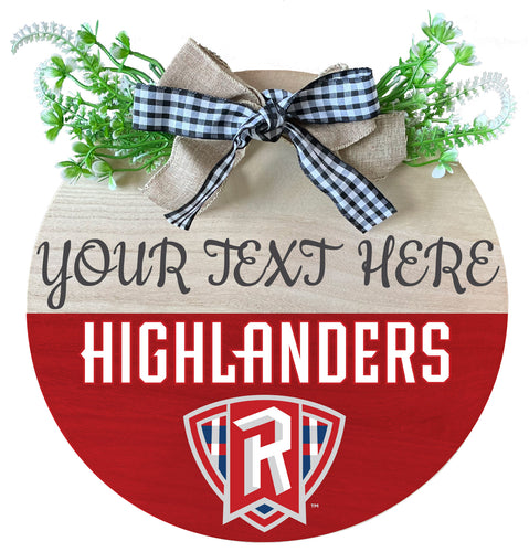 Radford University Highlanders Customizable Wooden Wreath Welcome Sign Officially Licensed Collegiate Product Single