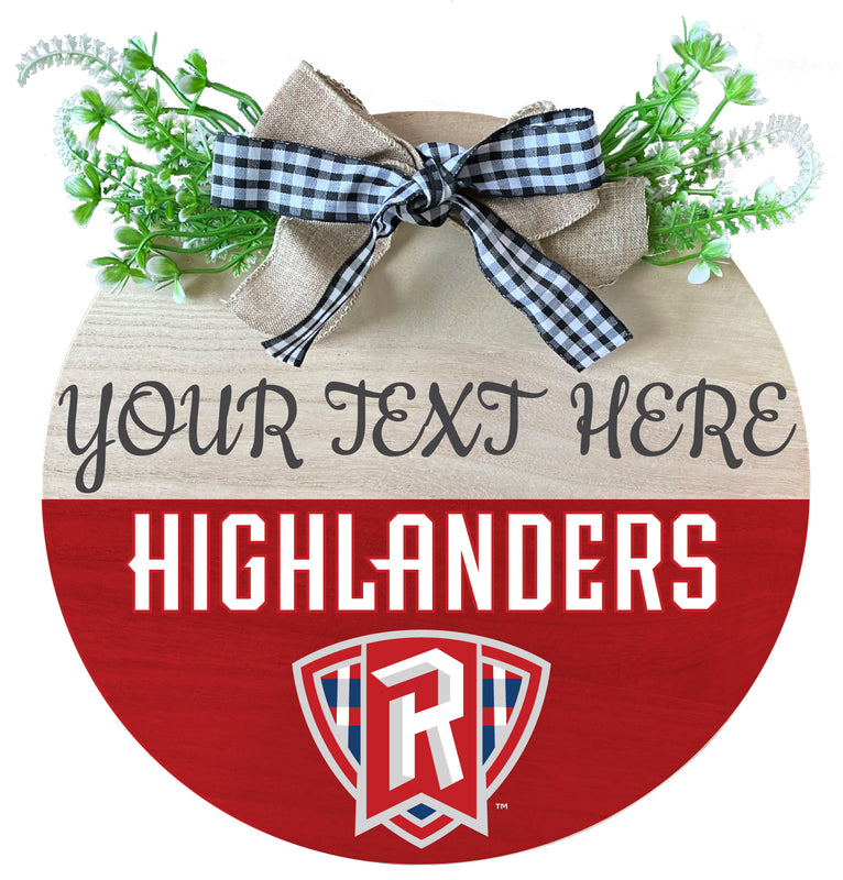 Radford University Highlanders Customizable Wooden Wreath Welcome Sign Officially Licensed Collegiate Product Single
