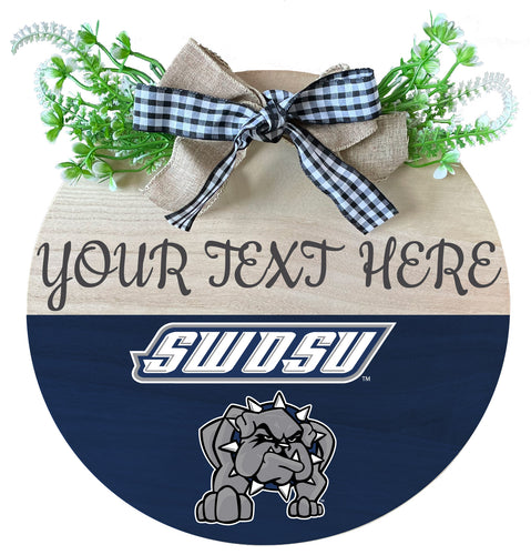 Southwestern Oklahoma State University Customizable Wooden Wreath Welcome Sign Officially Licensed Collegiate Product Single