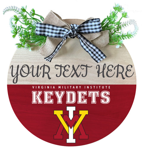 VMI Keydets Customizable Wooden Wreath Welcome Sign Officially Licensed Collegiate Product 2-Pack