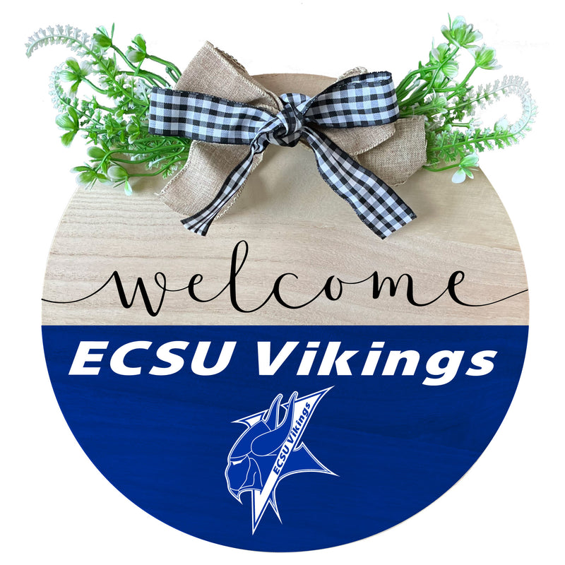 Elizabeth City State University Wooden Wreath Welcome Sign Officially Licensed Collegiate Product Single