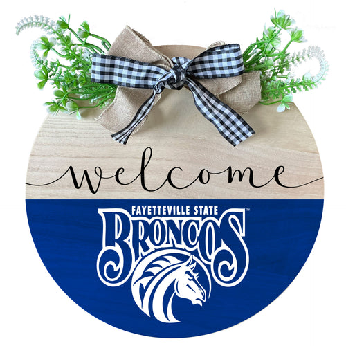Fayetteville State University Wooden Wreath Welcome Sign Officially Licensed Collegiate Product Single