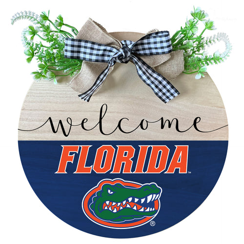 Florida Gators Wooden Wreath Welcome Sign Officially Licensed Collegiate Product Single
