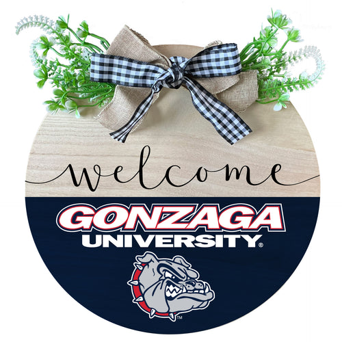 Gonzaga Bulldogs Wooden Wreath Welcome Sign Officially Licensed Collegiate Product Single
