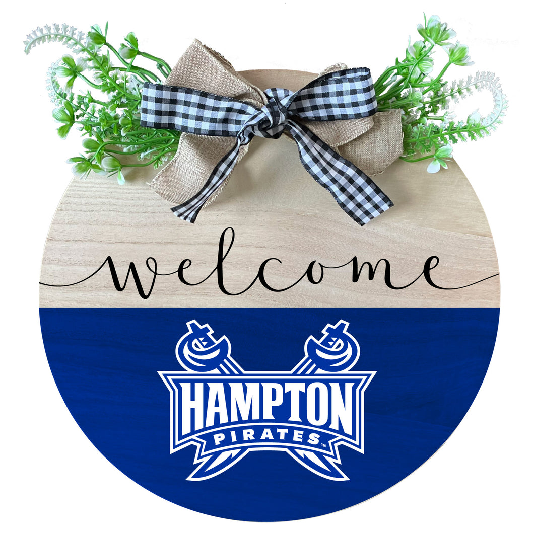 Hampton Welcome Hampton University Wooden Wreath Welcome Sign Officially Licensed ...