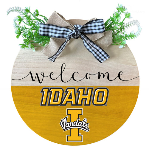 Idaho Vandals Wooden Wreath Welcome Sign Officially Licensed Collegiate Product Single