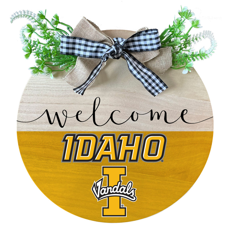 Idaho Vandals Wooden Wreath Welcome Sign Officially Licensed Collegiate Product Single