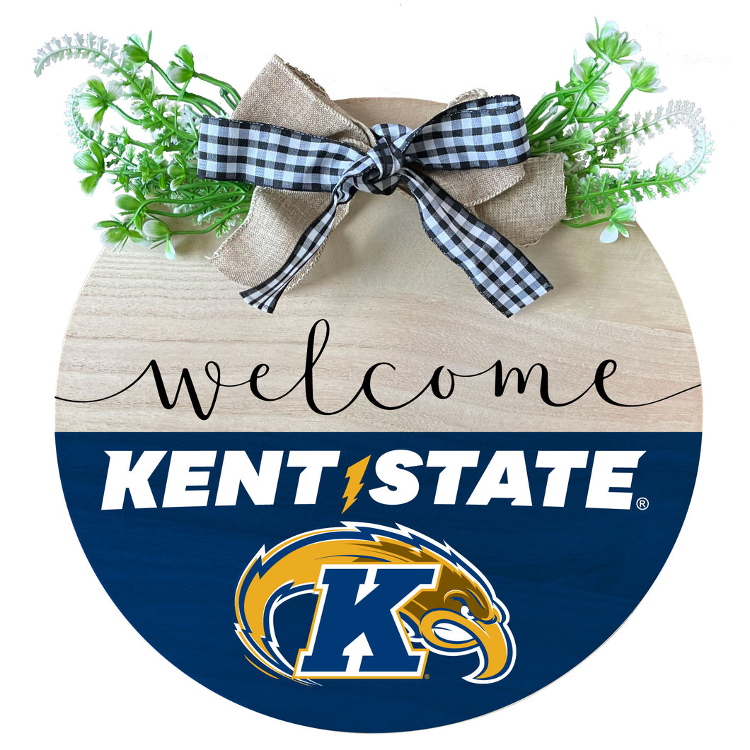 Kent State University Wooden Wreath Welcome Sign Officially Licensed Collegiate Product Single