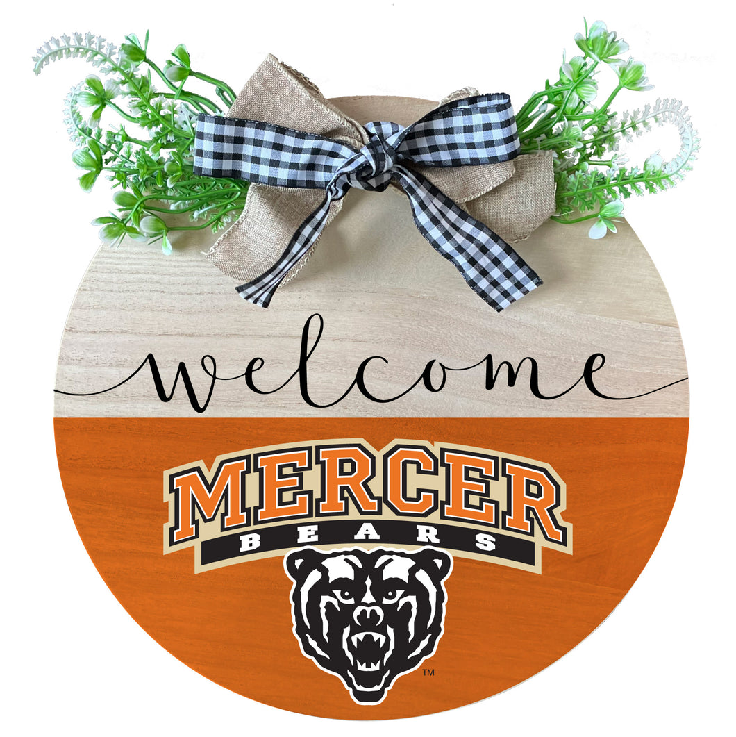 Mercer University Wooden Wreath Welcome Sign Officially Licensed Collegiate Product Single