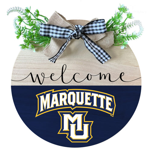 Marquette Golden Eagles Wooden Wreath Welcome Sign Officially Licensed Collegiate Product 2-Pack