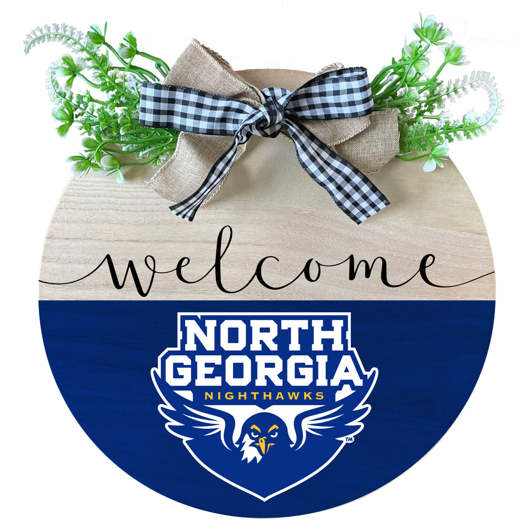 North Georgia Nighhawks Wooden Wreath Welcome Sign Officially Licensed Collegiate Product Single