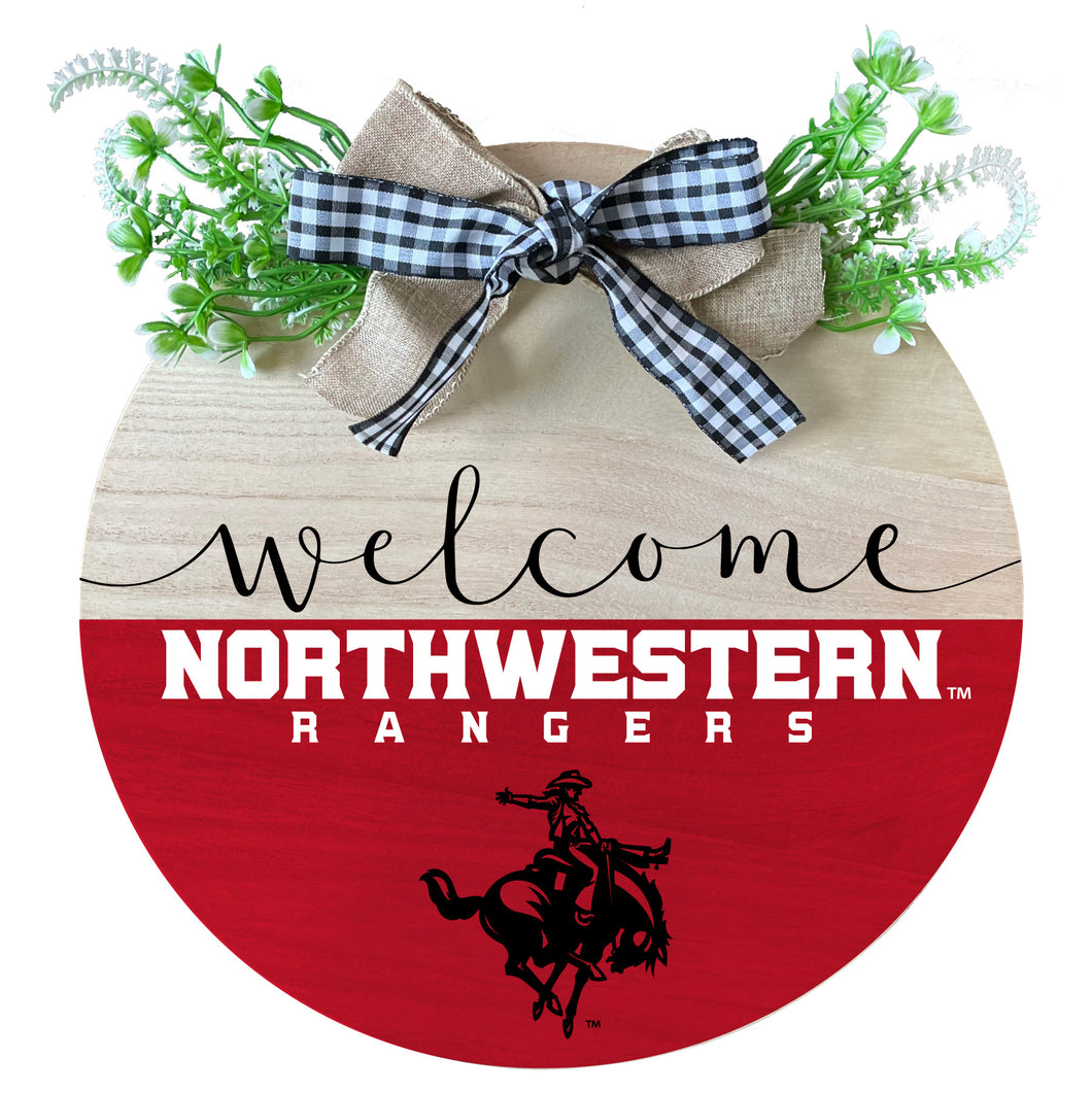 Northwestern Oklahoma State University Wooden Wreath Welcome Sign Officially Licensed Collegiate Product Single