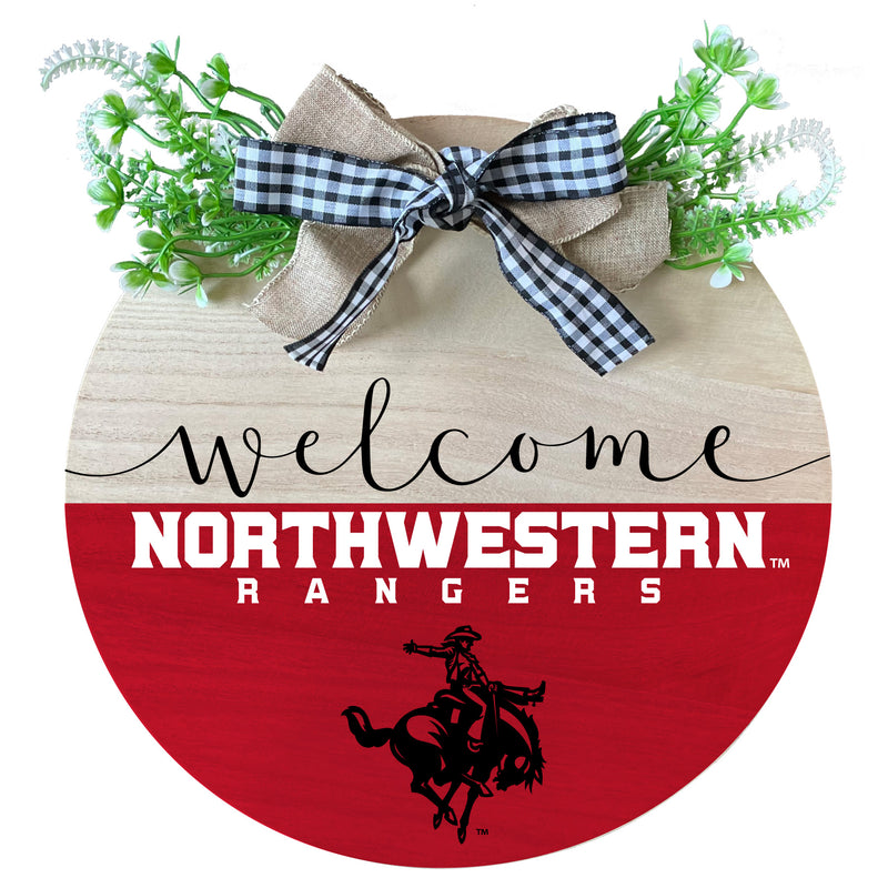 Northwestern Oklahoma State University Wooden Wreath Welcome Sign Officially Licensed Collegiate Product Single