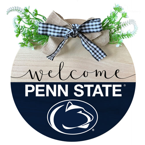 Penn State Nittany Lions Wooden Wreath Welcome Sign Officially Licensed Collegiate Product Single