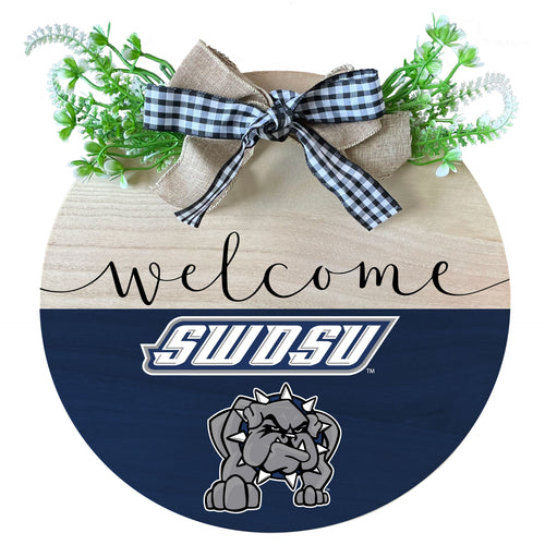 Southwestern Oklahoma State University Wooden Wreath Welcome Sign Officially Licensed Collegiate Product Single