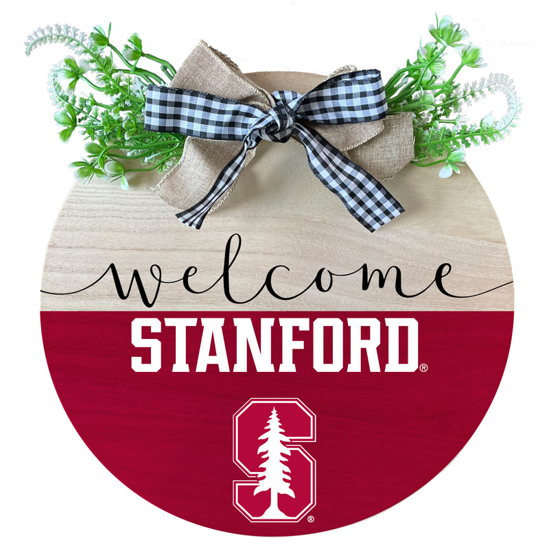 Stanford University Wooden Wreath Welcome Sign Officially Licensed Collegiate Product Single