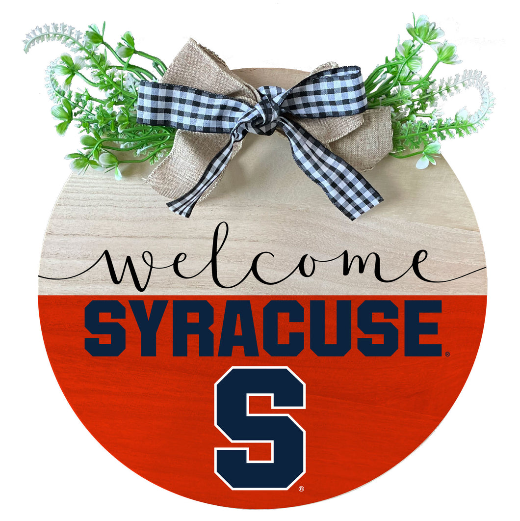 Syracuse Orange Wooden Wreath Welcome Sign Officially Licensed Collegiate Product