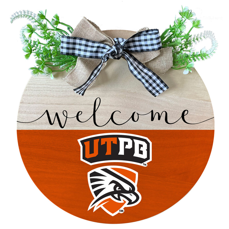 University of Texas of the Permian Basin Wooden Wreath Welcome Sign Officially Licensed Collegiate Product Single