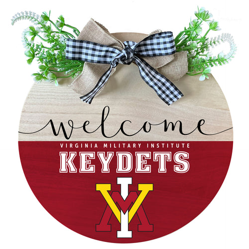 VMI Keydets Wooden Wreath Welcome Sign Officially Licensed Collegiate Product Single