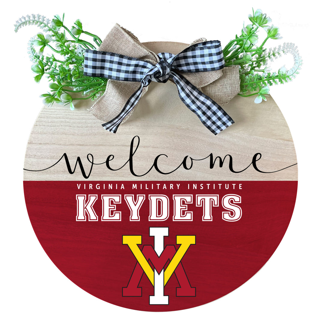 VMI Keydets Wooden Wreath Welcome Sign Officially Licensed Collegiate Product Single