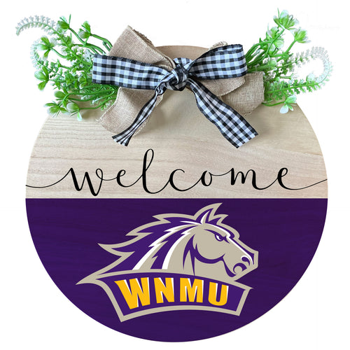 Western New Mexico University Wooden Wreath Welcome Sign Officially Licensed Collegiate Product Single