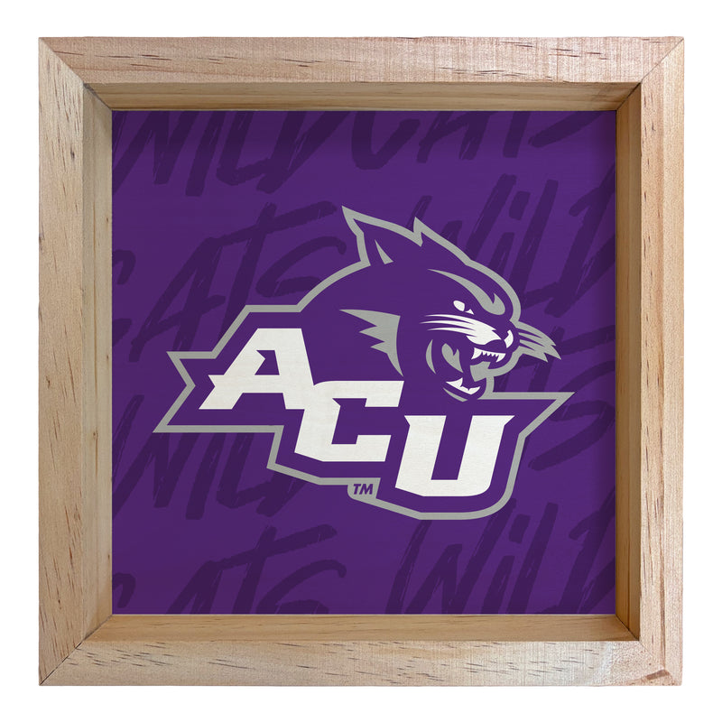 Abilene Christian University Officially Licensed 8.75"x 8.75" Wood Sign with frame Logo
