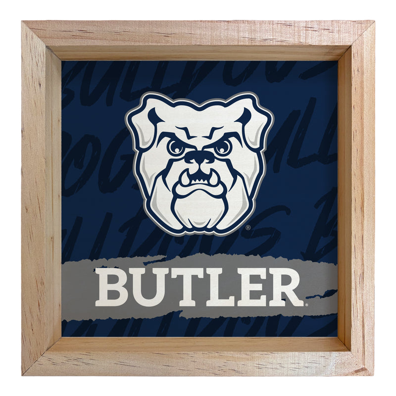 Butler Bulldogs Officially Licensed 8.75"x 8.75" Wood Sign with frame Logo
