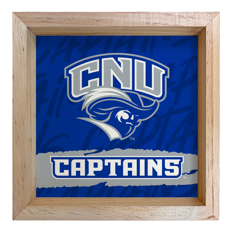 Christopher Newport Captains Officially Licensed 8.75"x 8.75" Wood Sign with frame Logo