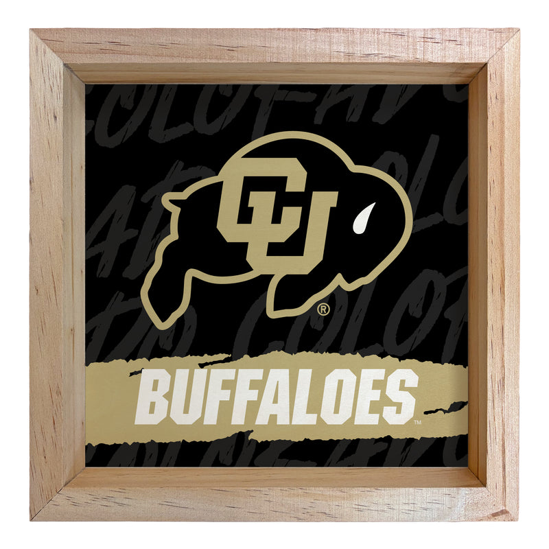 Colorado Buffaloes Officially Licensed 8.75"x 8.75" Wood Sign with frame Logo