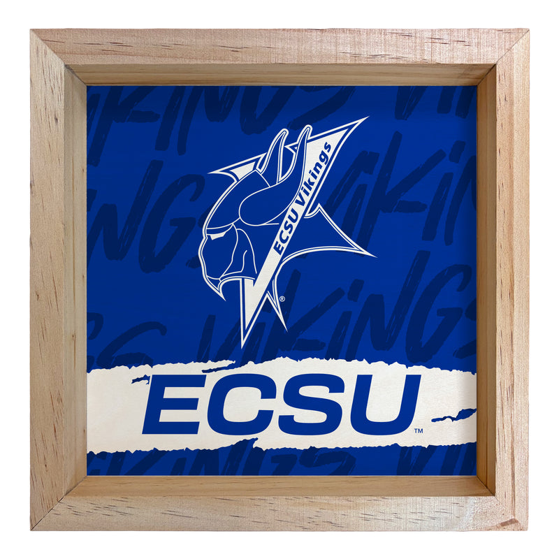 Elizabeth City State University Officially Licensed 8.75"x 8.75" Wood Sign with frame Logo