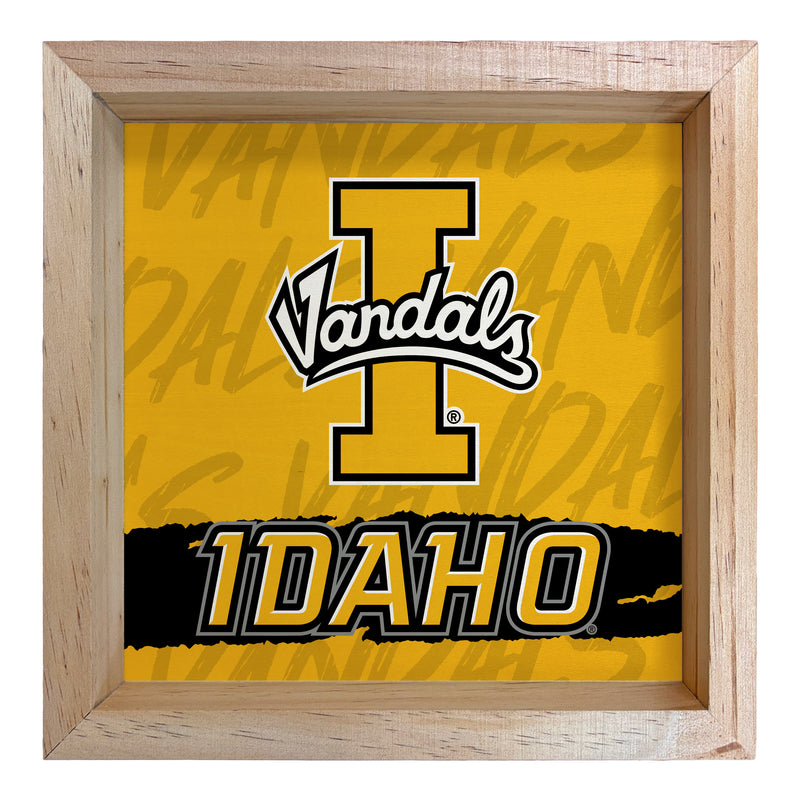 Idaho Vandals Officially Licensed 8.75"x 8.75" Wood Sign with frame Logo