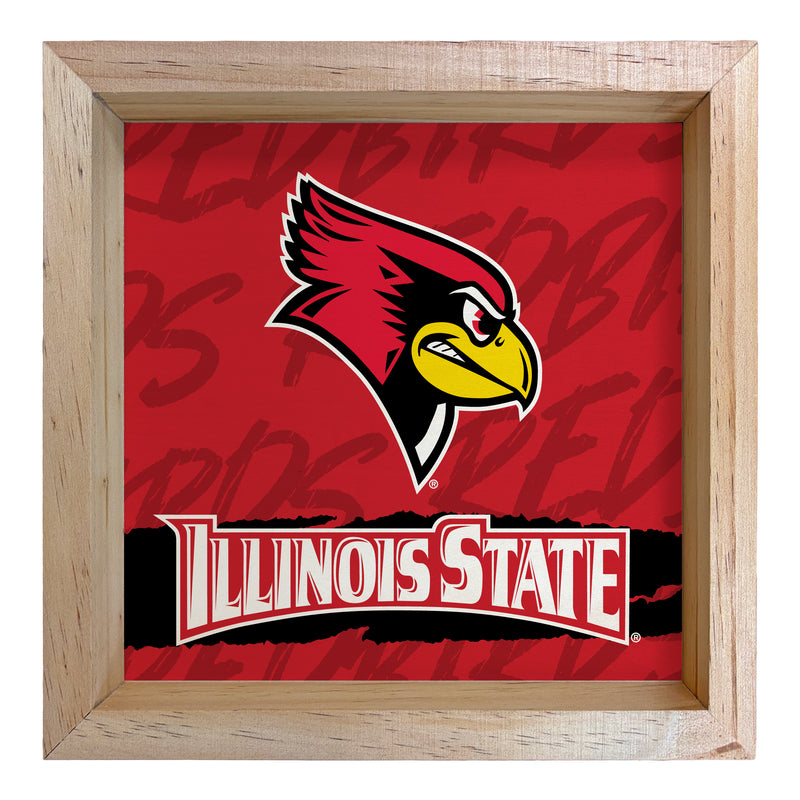 Illinois State Redbirds Officially Licensed 8.75"x 8.75" Wood Sign with frame Logo