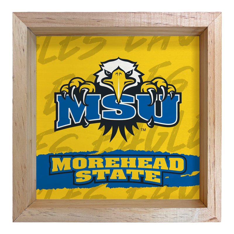 Morehead State University Officially Licensed 8.75"x 8.75" Wood Sign with frame Logo