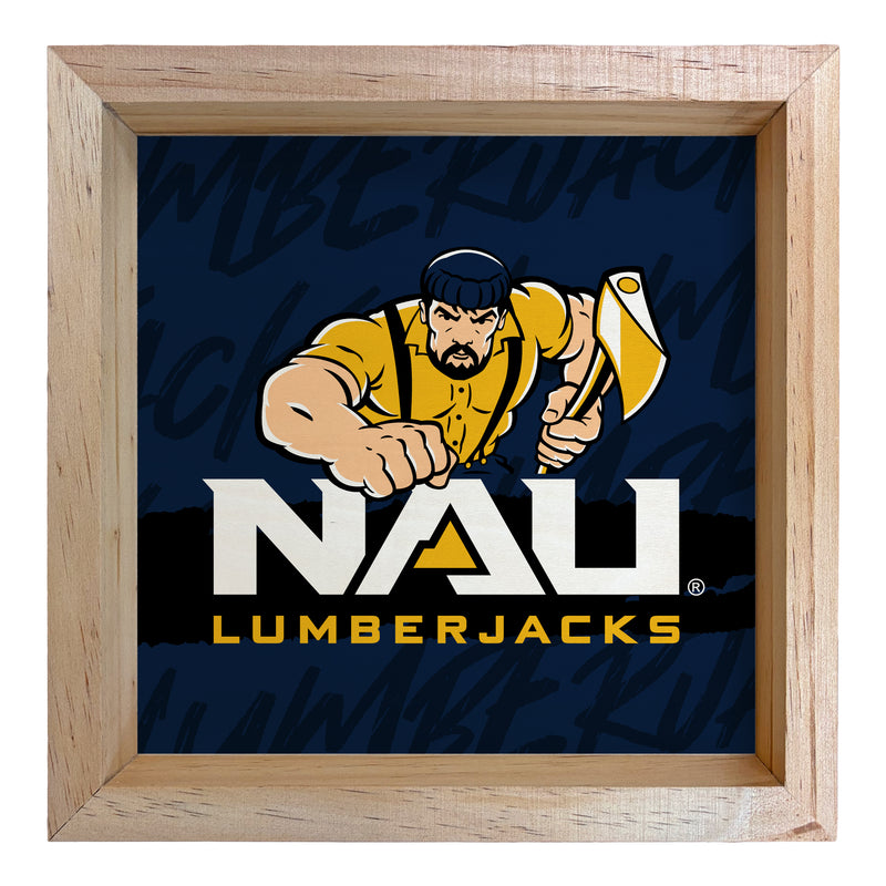 Northern Arizona University Officially Licensed 8.75"x 8.75" Wood Sign with frame Logo