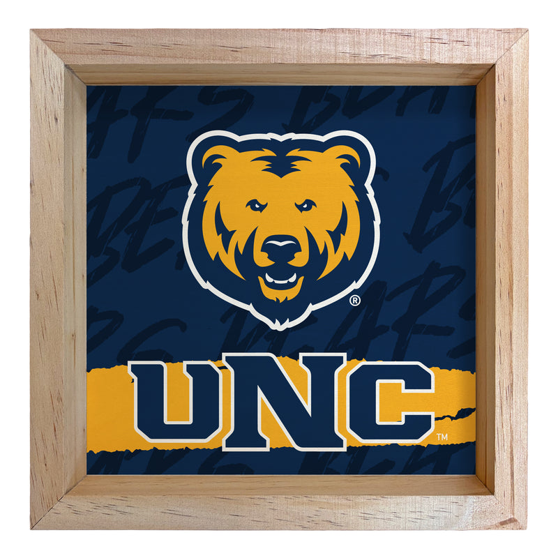 Northern Colorado Bears Officially Licensed 8.75"x 8.75" Wood Sign with frame Logo